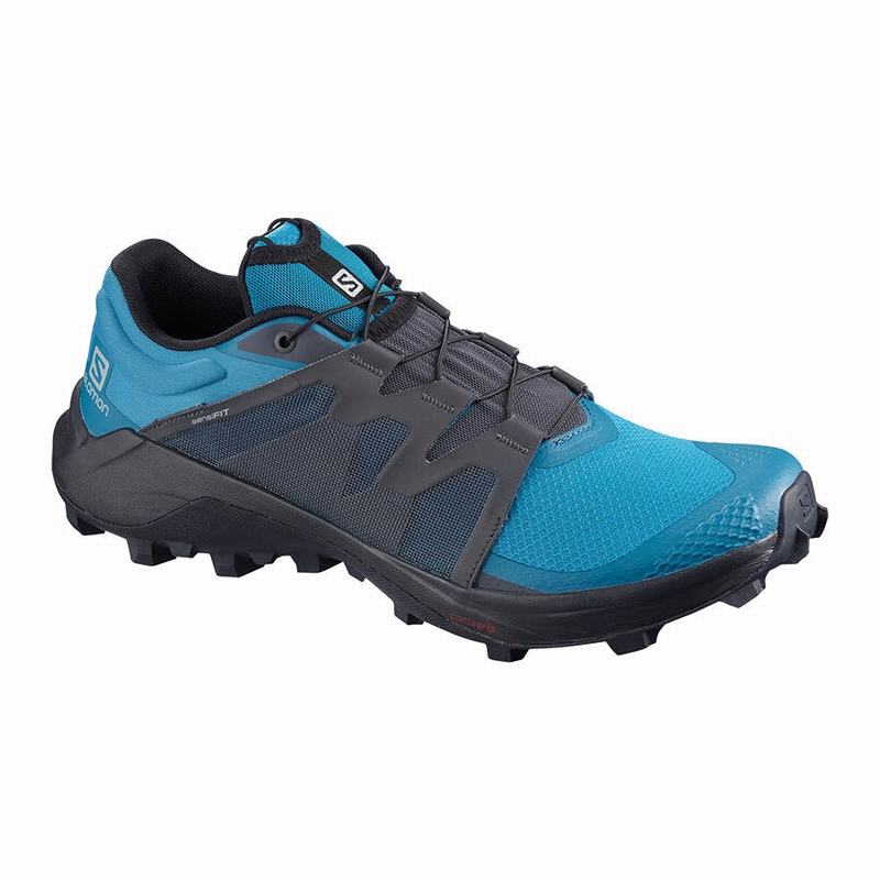 Chaussures De Trail Running Salomon Homme Bleu / Noir - Salomon WILDCROSS - France (0325-RGAHW)